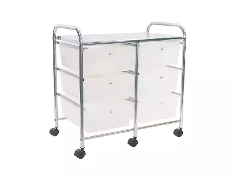 Double row 3 drawer trolley