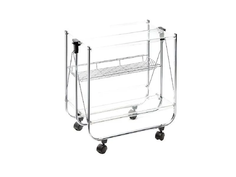 Acrylic board 2 tier foldable trolley