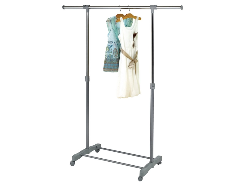 Single bar extendable clothes rack (bottom double bar shelf)
